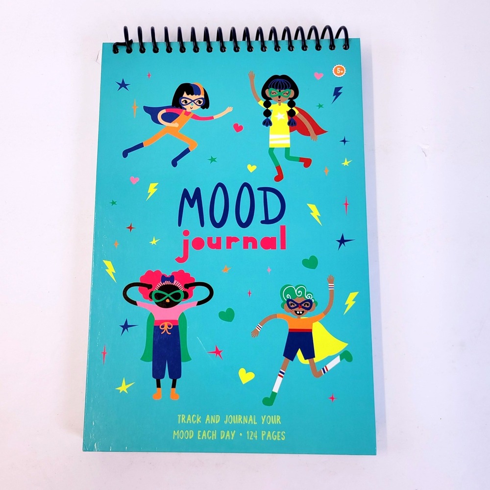 Mood Journal Superhero Daily Tracking 124 Pages Kids Hardcover Book New